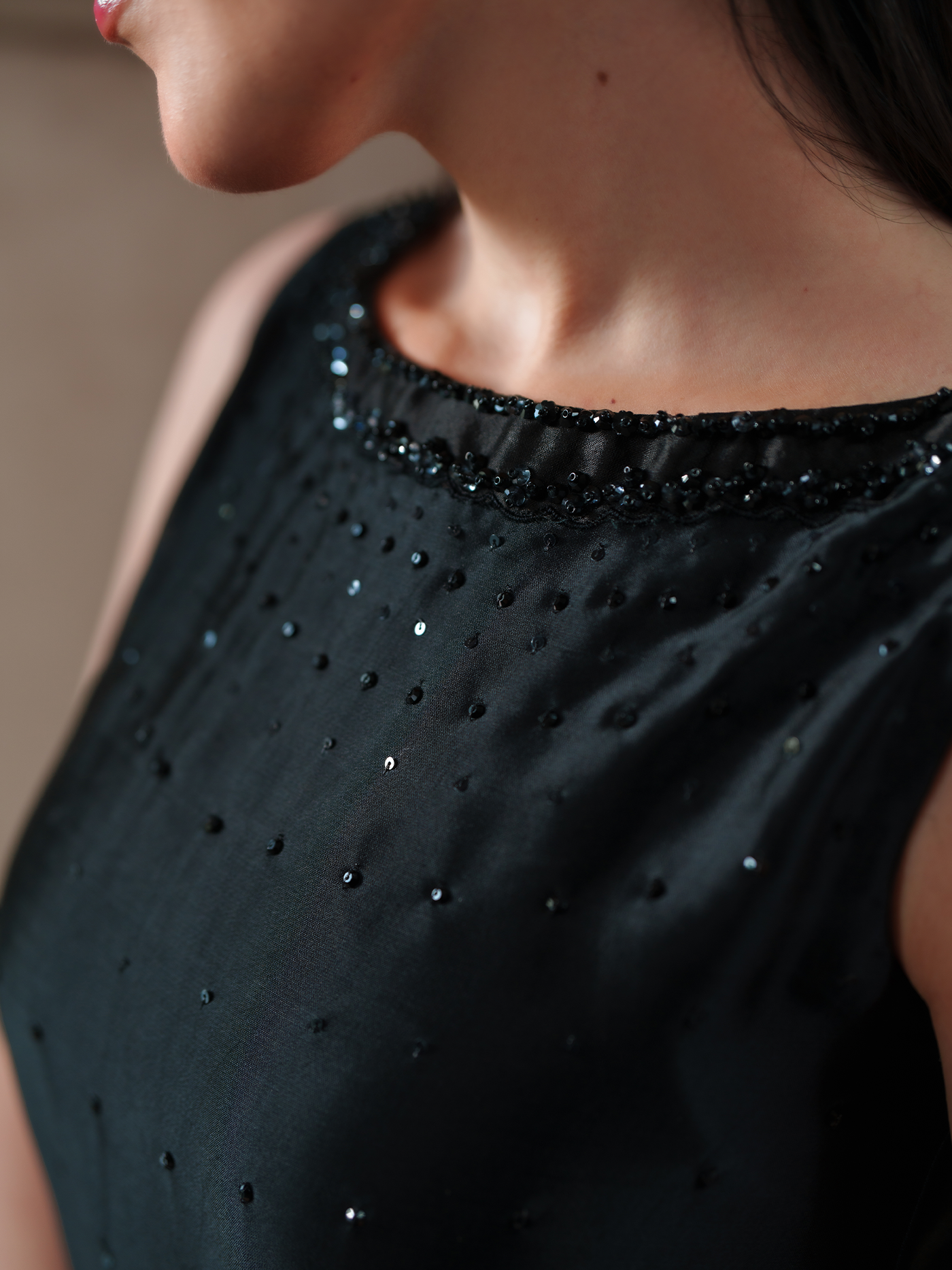 Vittoria Black Sheesha Silk Three Piece