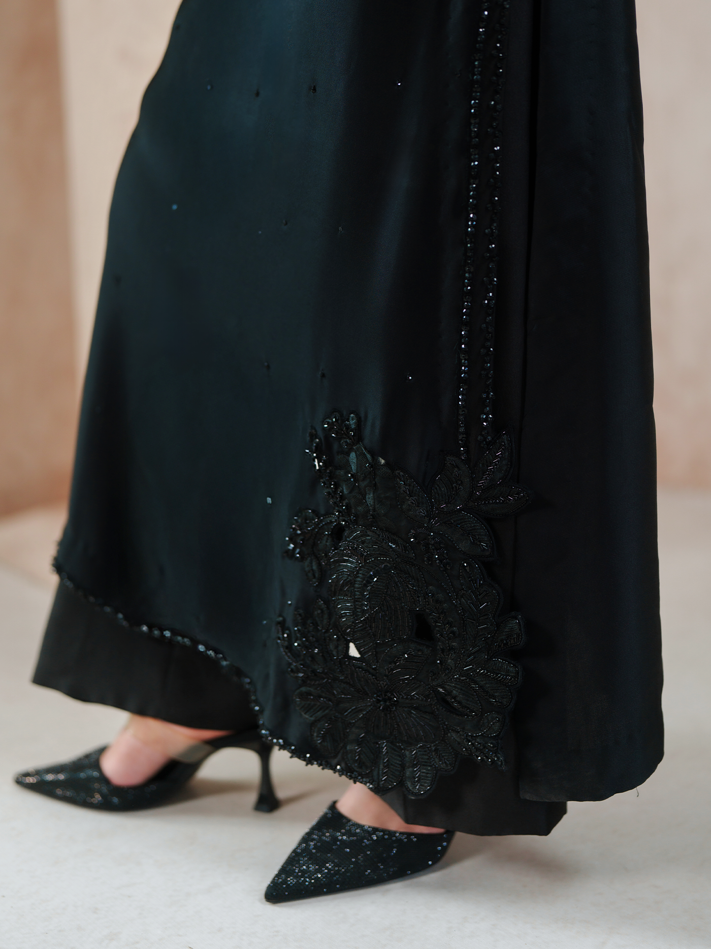 Vittoria Black Sheesha Silk Three Piece