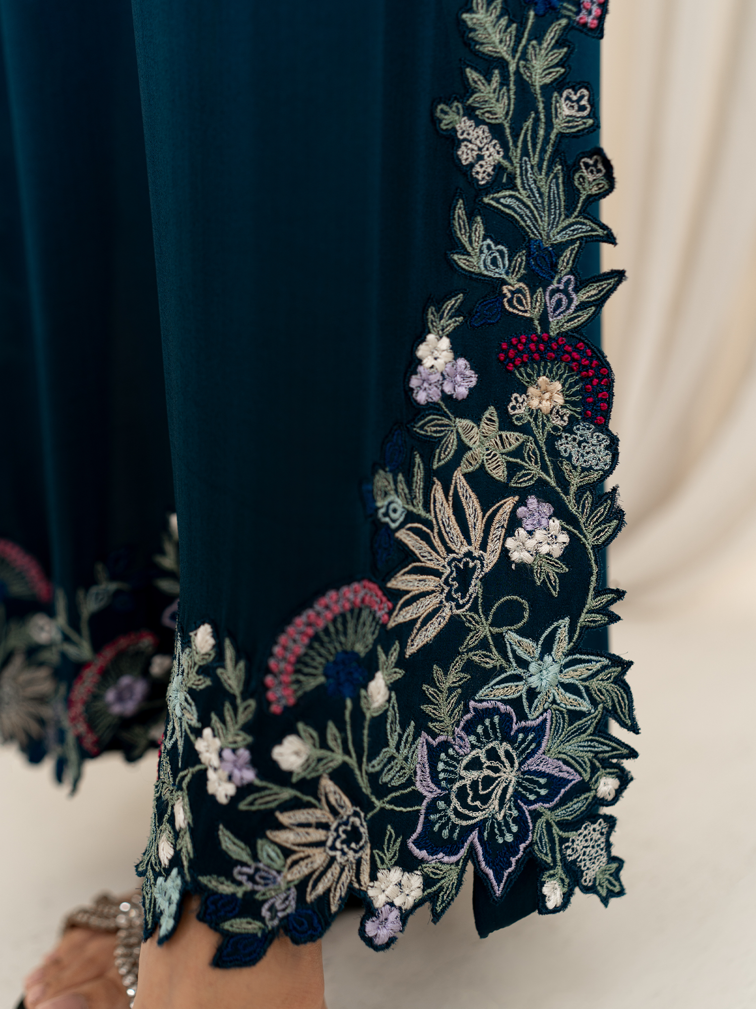 Floral teal kaftan