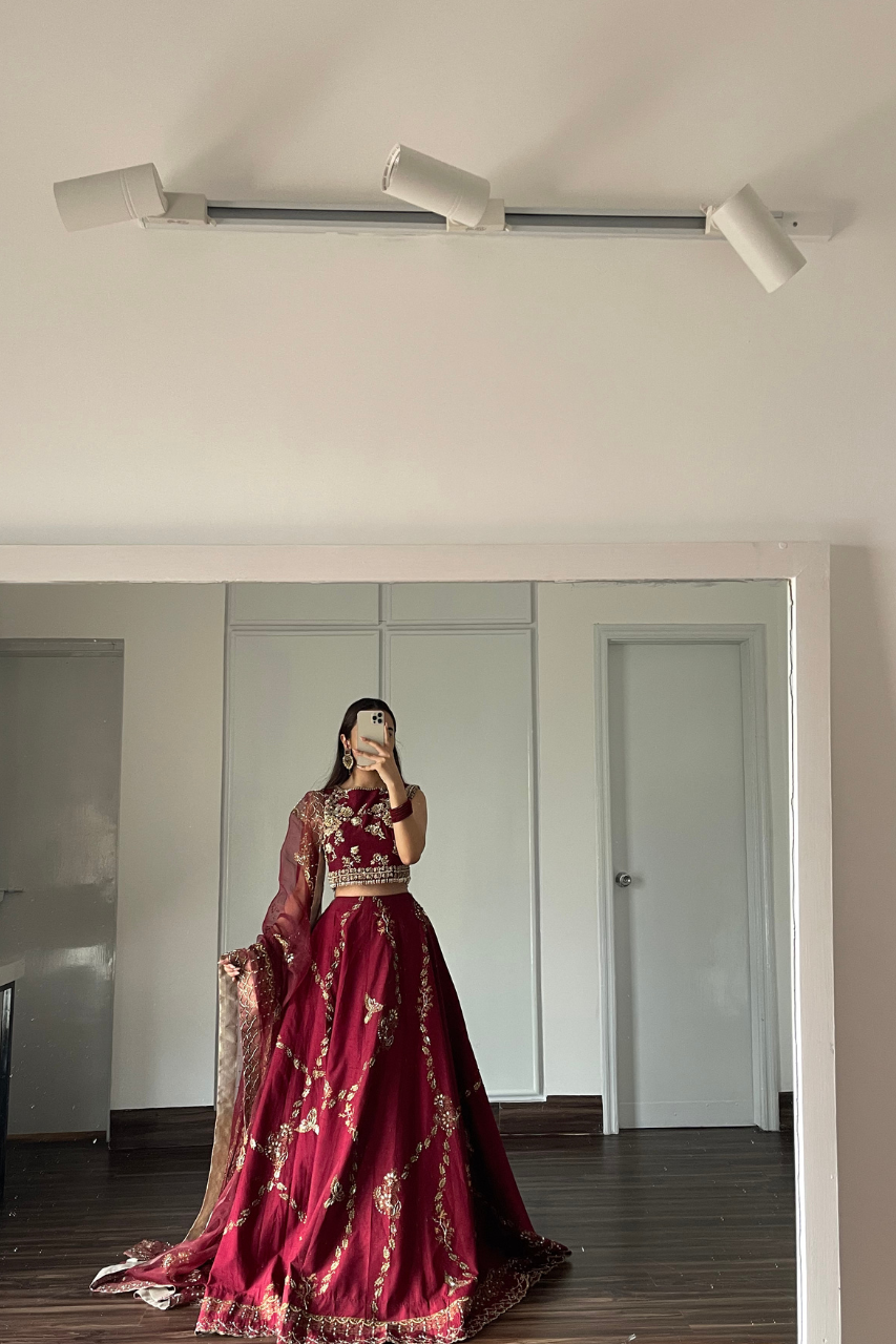 Deep Maroon Lehnga Choli