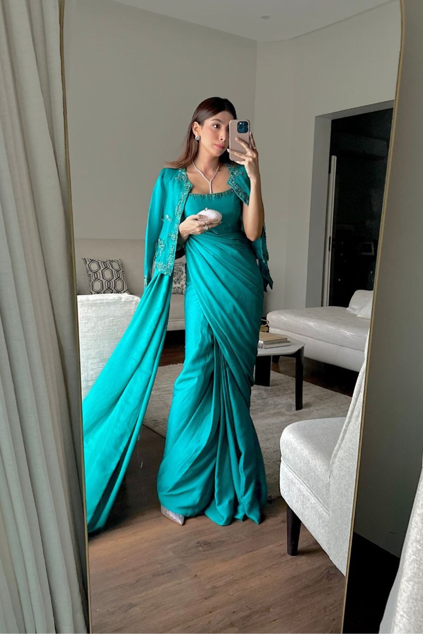 Turquoise Saree