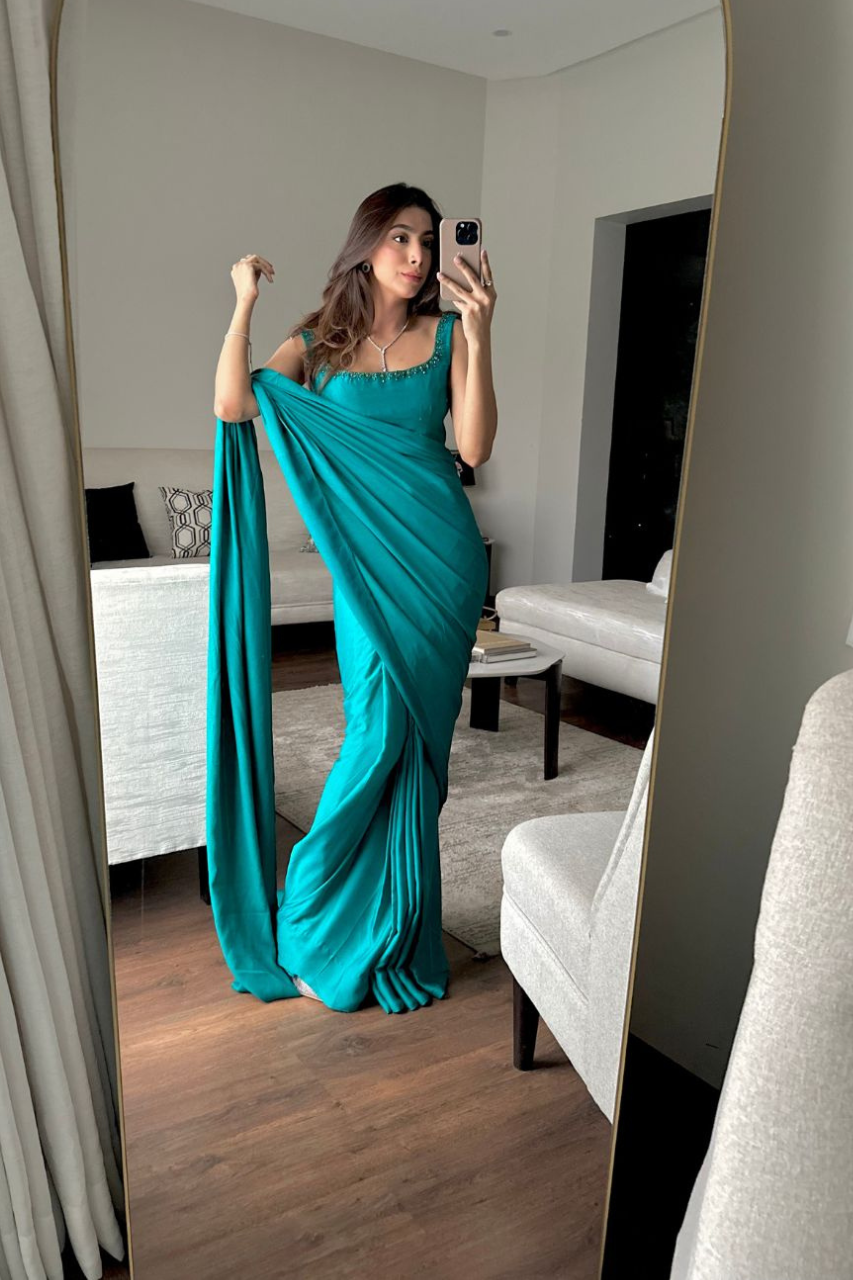 Turquoise Saree