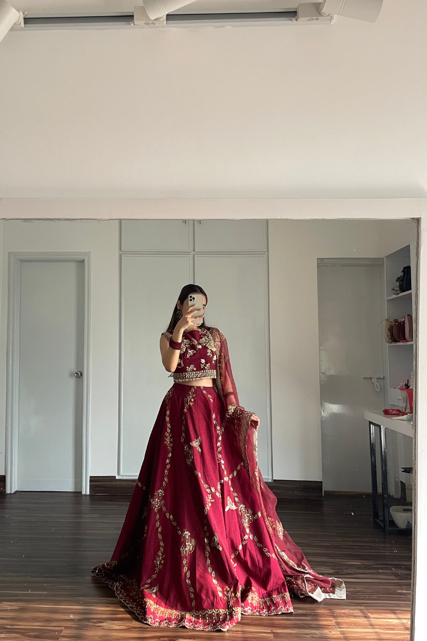 Deep Maroon Lehnga Choli