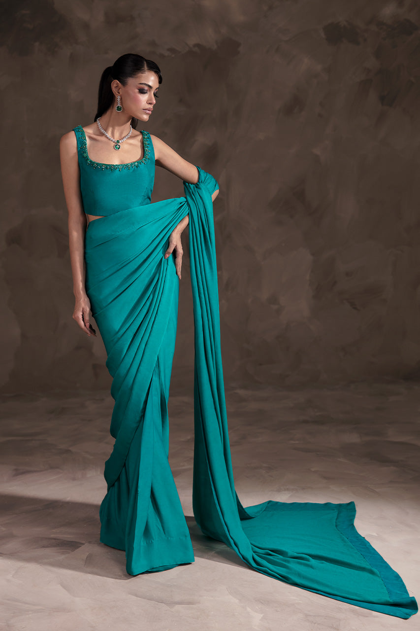 Turquoise Saree