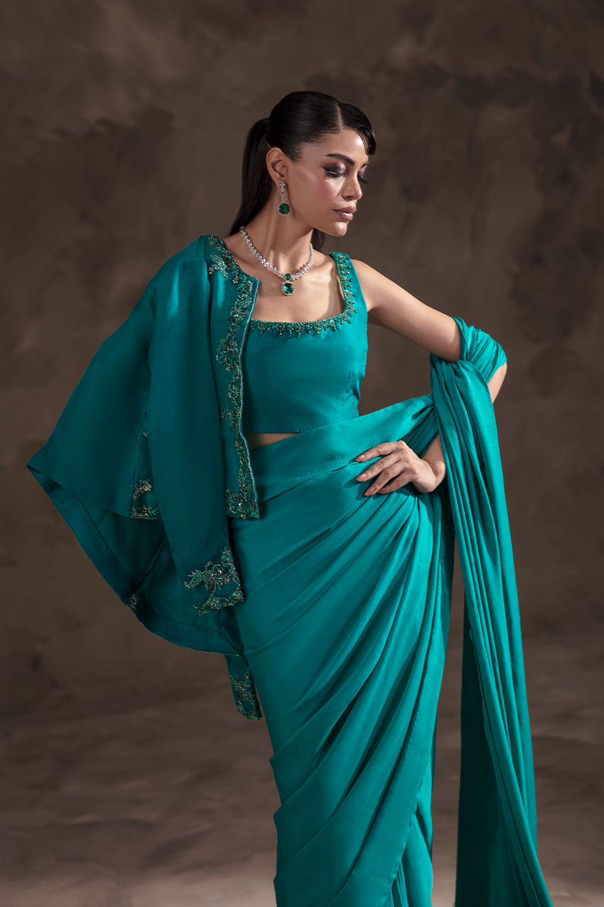 Turquoise Saree