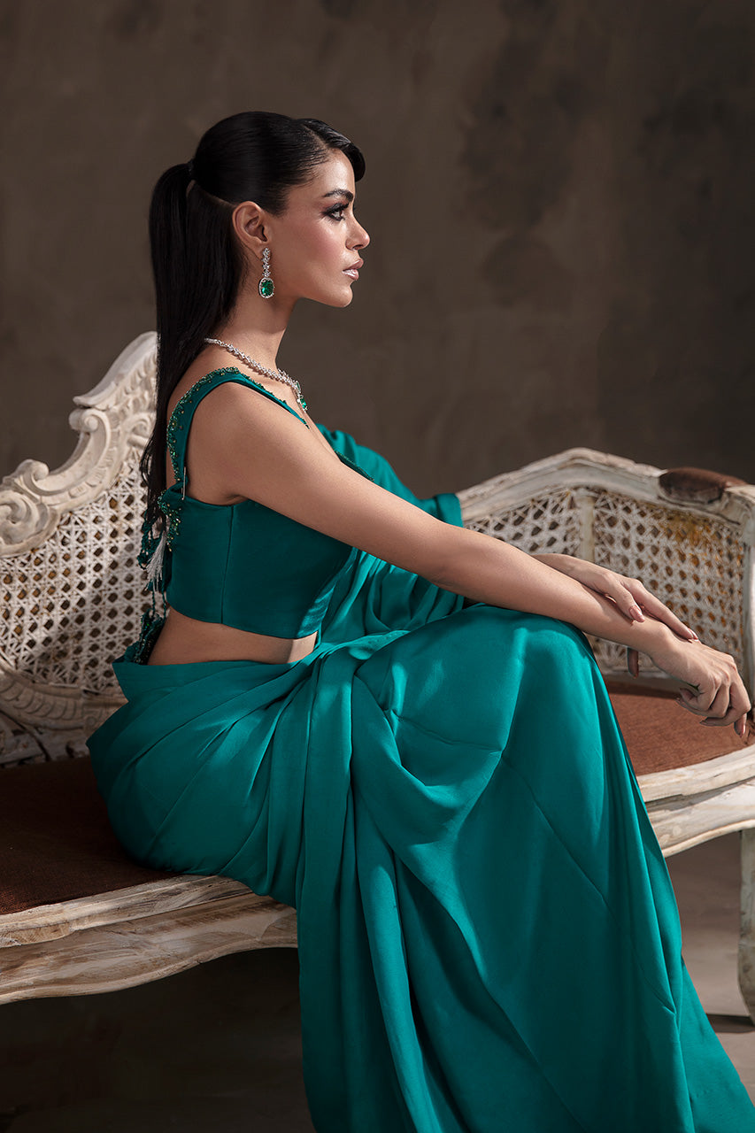 Turquoise Saree