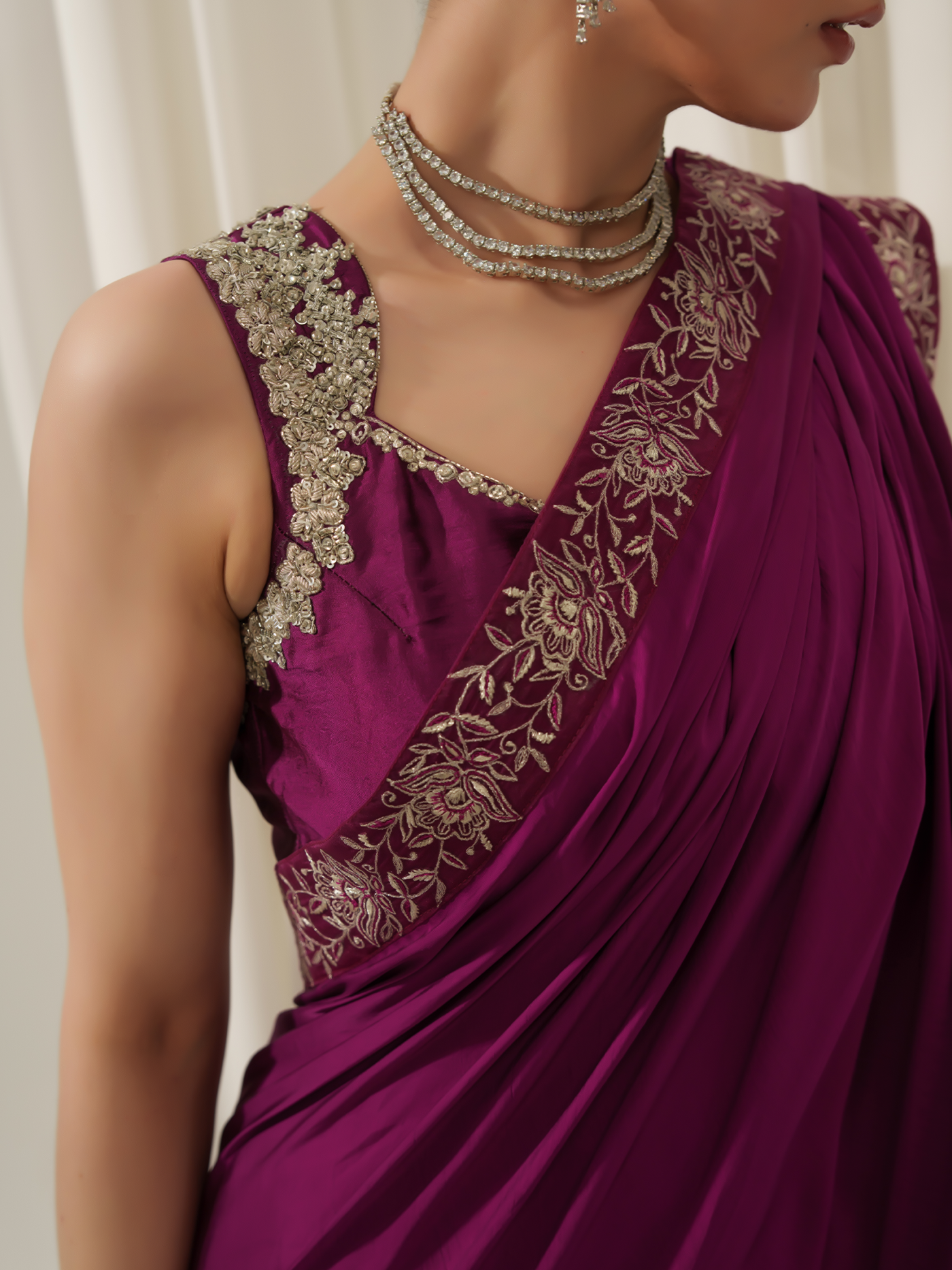 Shocking pink saree