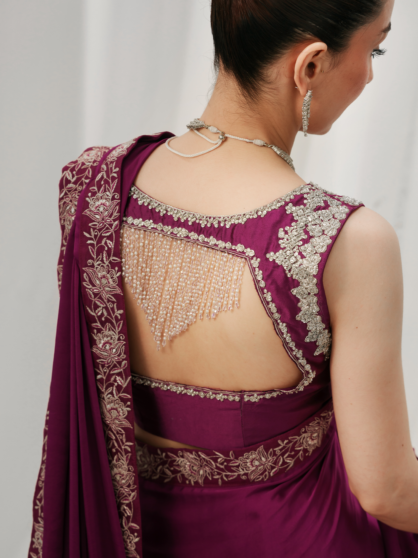 Shocking pink saree